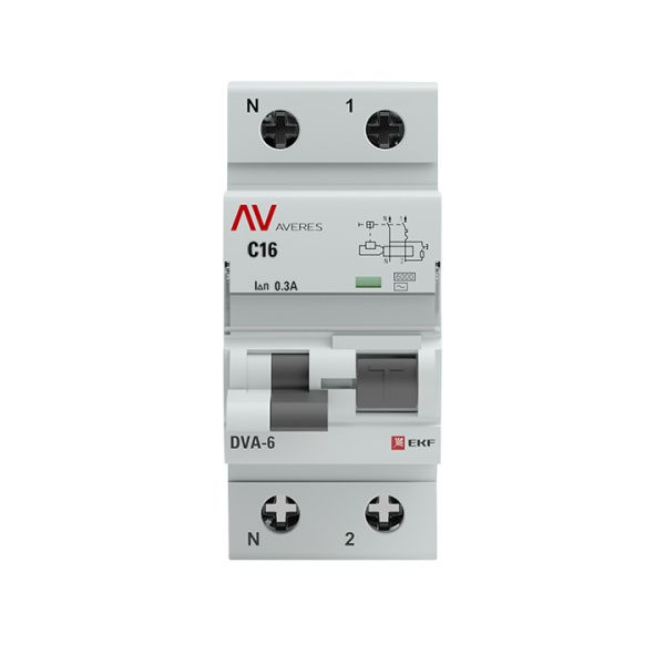 DVA-6 1P+N 16А (C) 300мА (AC) 6кА EKF AVERES