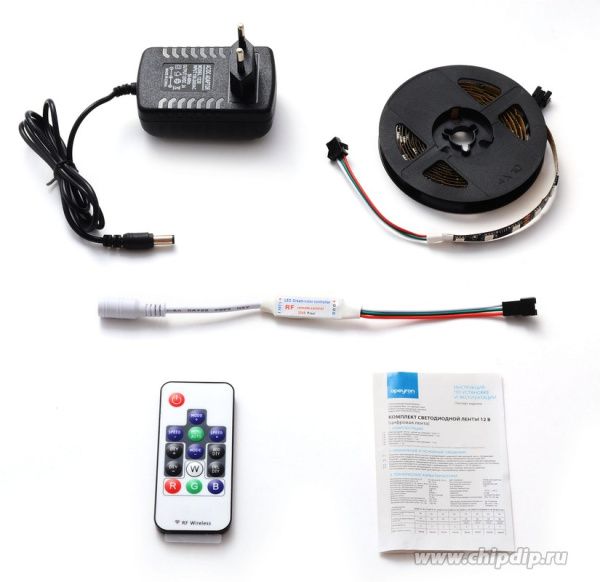 Комплект цифровой светодиодной ленты smd5050 60д/м 12В IP20 2м RGB Apeyron