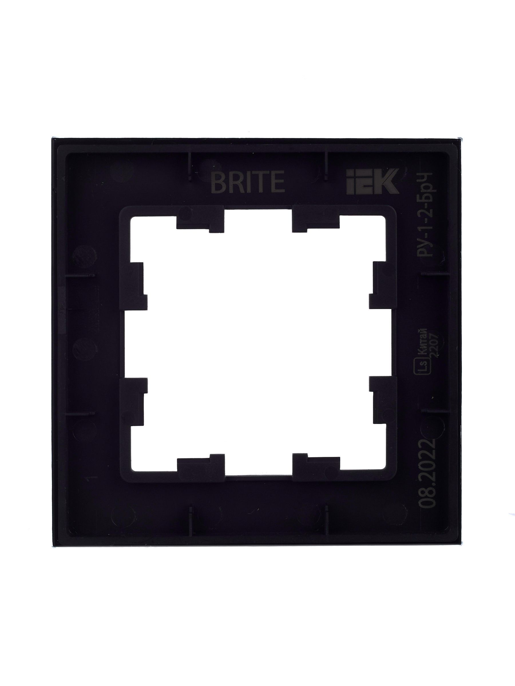 BRITE Рамка 1 -местная РУ-1-2-БрЧ стекло черный IEK - Фото 4