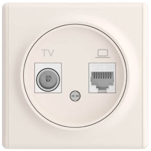 Розетка двойная антенна/компьютер TV/RJ45 кат.5e, цвет бежевый Florence
