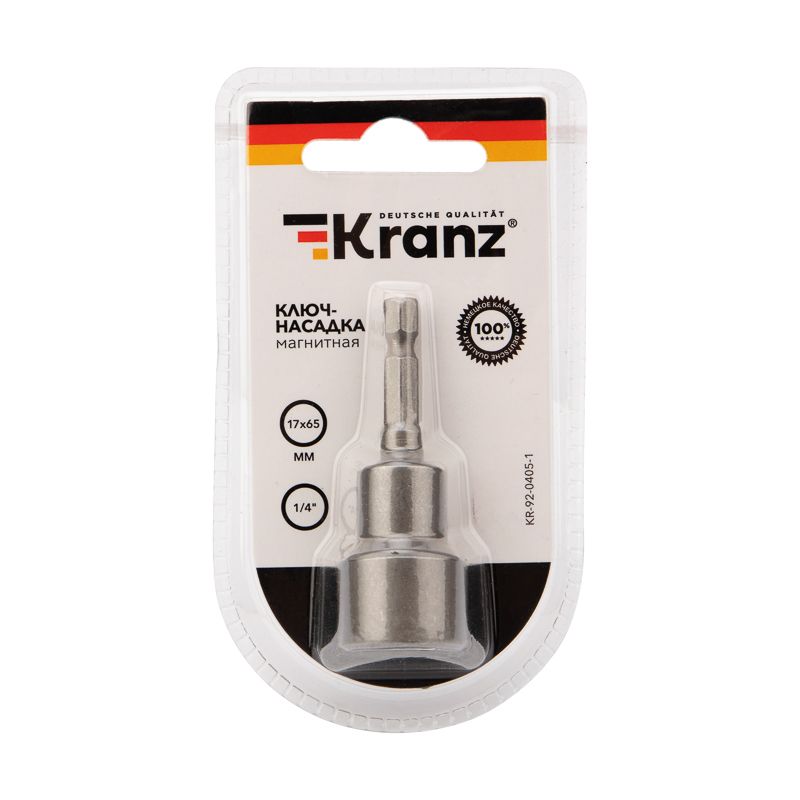 Ключ-насадка магнитная 1/4" 17х65 мм (1 шт./уп.) Kranz - Фото 3