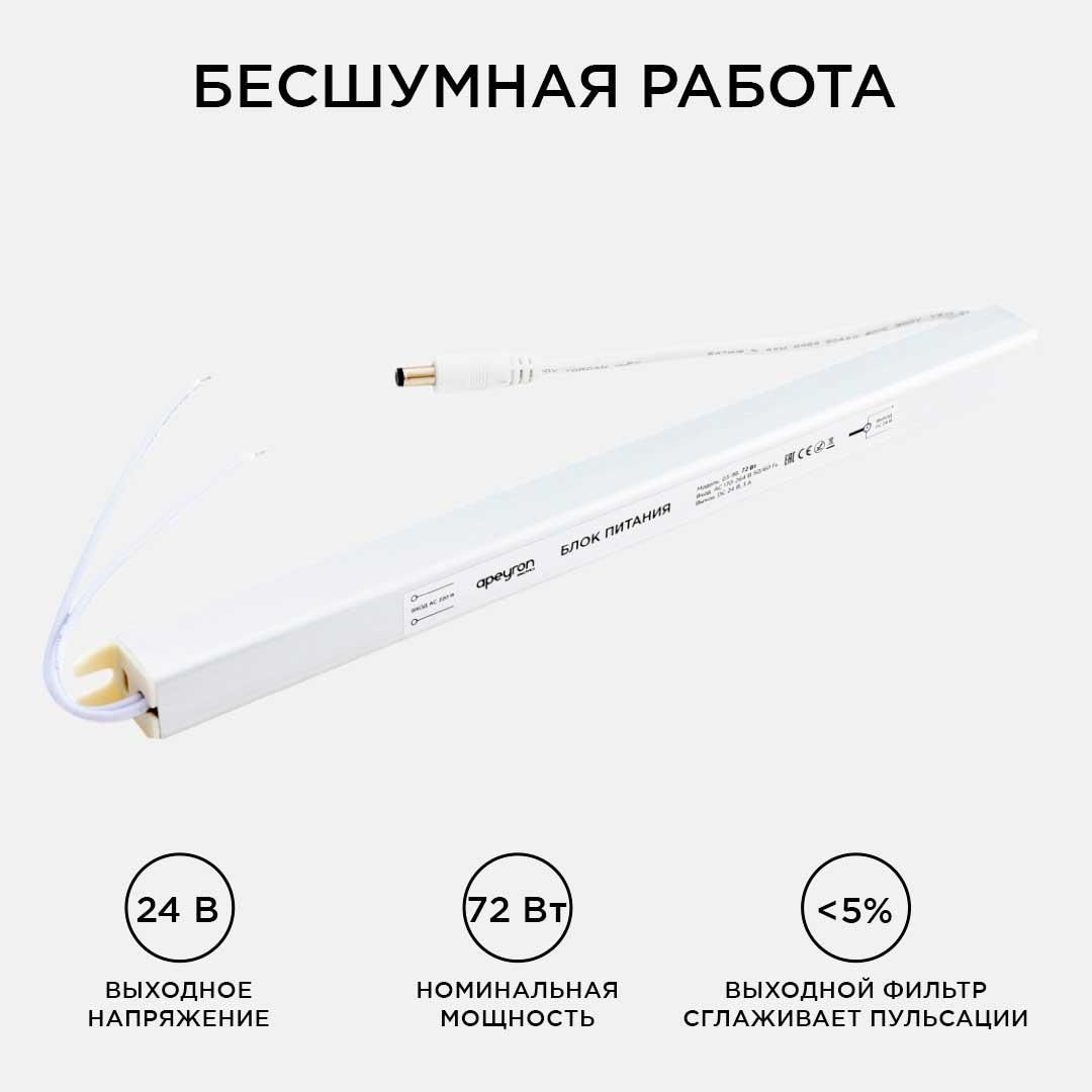 Блок питания 24В, (СТ), 72Вт, импульсный, IP20, 170-264В, 3А - Фото 3