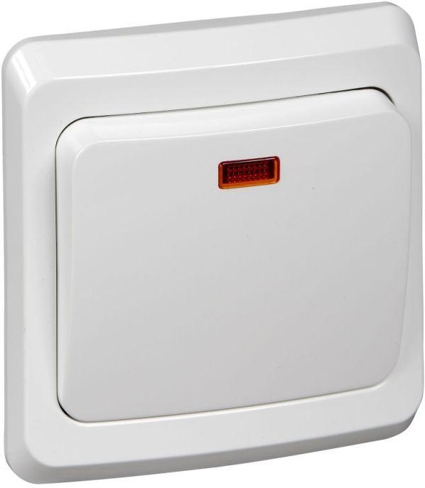 Выключатель 1-кл. СП Этюд 10А IP20 с подсветкой бел. SE BC10-005B