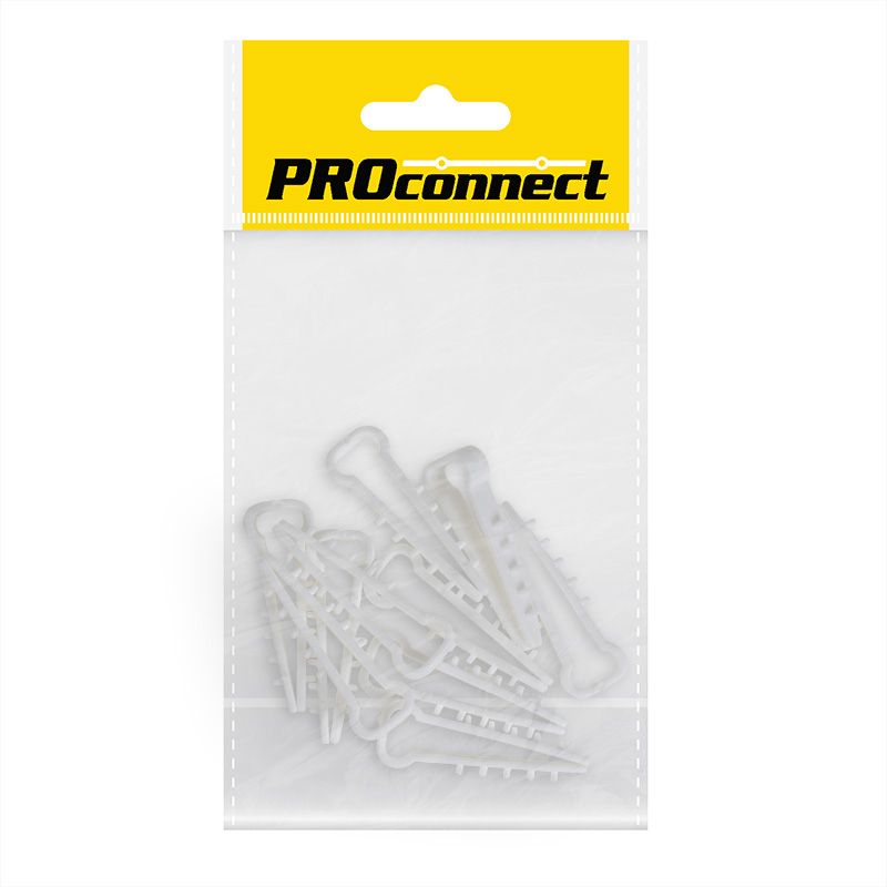 Дюбель-хомут 5-10 белый, прямоугольный (10 шт/уп) PROconnect