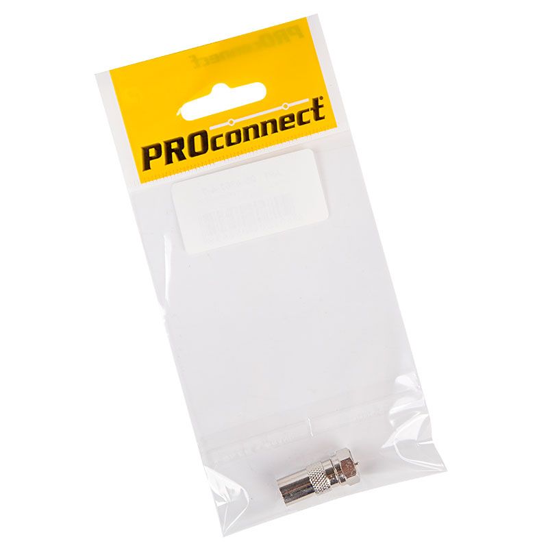 Переходник антенный, (штекер F - штекер TV), (1шт) (пакет) PROconnect