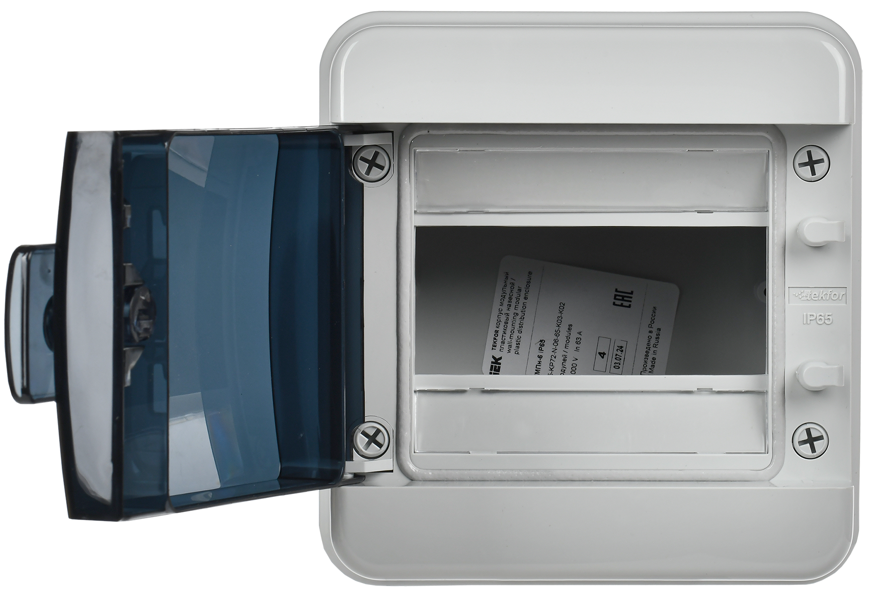 TEKFOR Корпус пластиковый КМПн-6 IP65 черная прозрачная дверь IEK - Фото 3