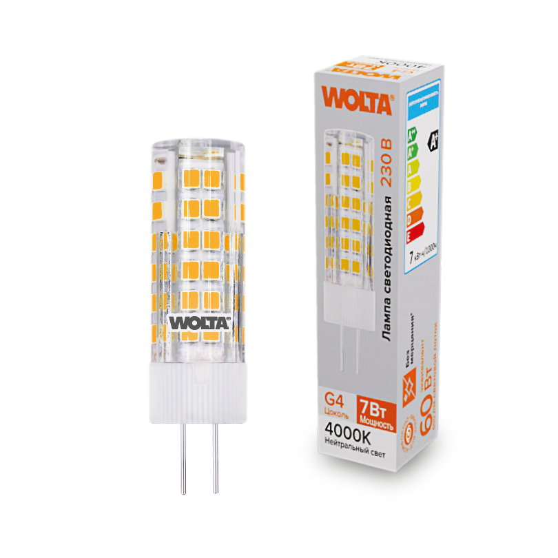 Светодиодная лампа WOLTA WSTD-JC-220V7W4KG4-C 7Вт 4000K G4