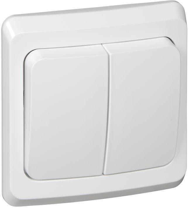 Выключатель 2-кл. СП Этюд 10А IP20 бел. SE BC10-002B - Фото 2