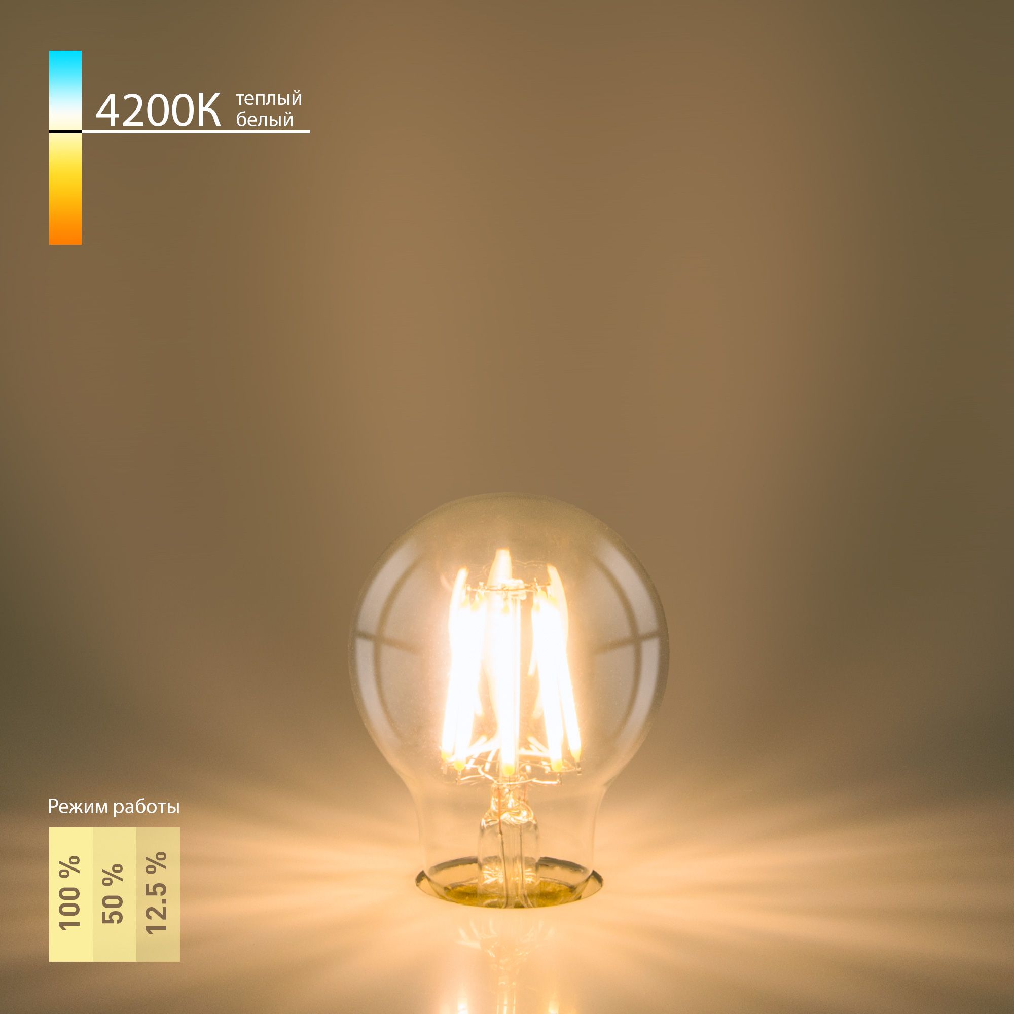 Лампа светодиодная филаментная Dimmable A60 9W 4200K E27 BLE2715 Elektrostandard