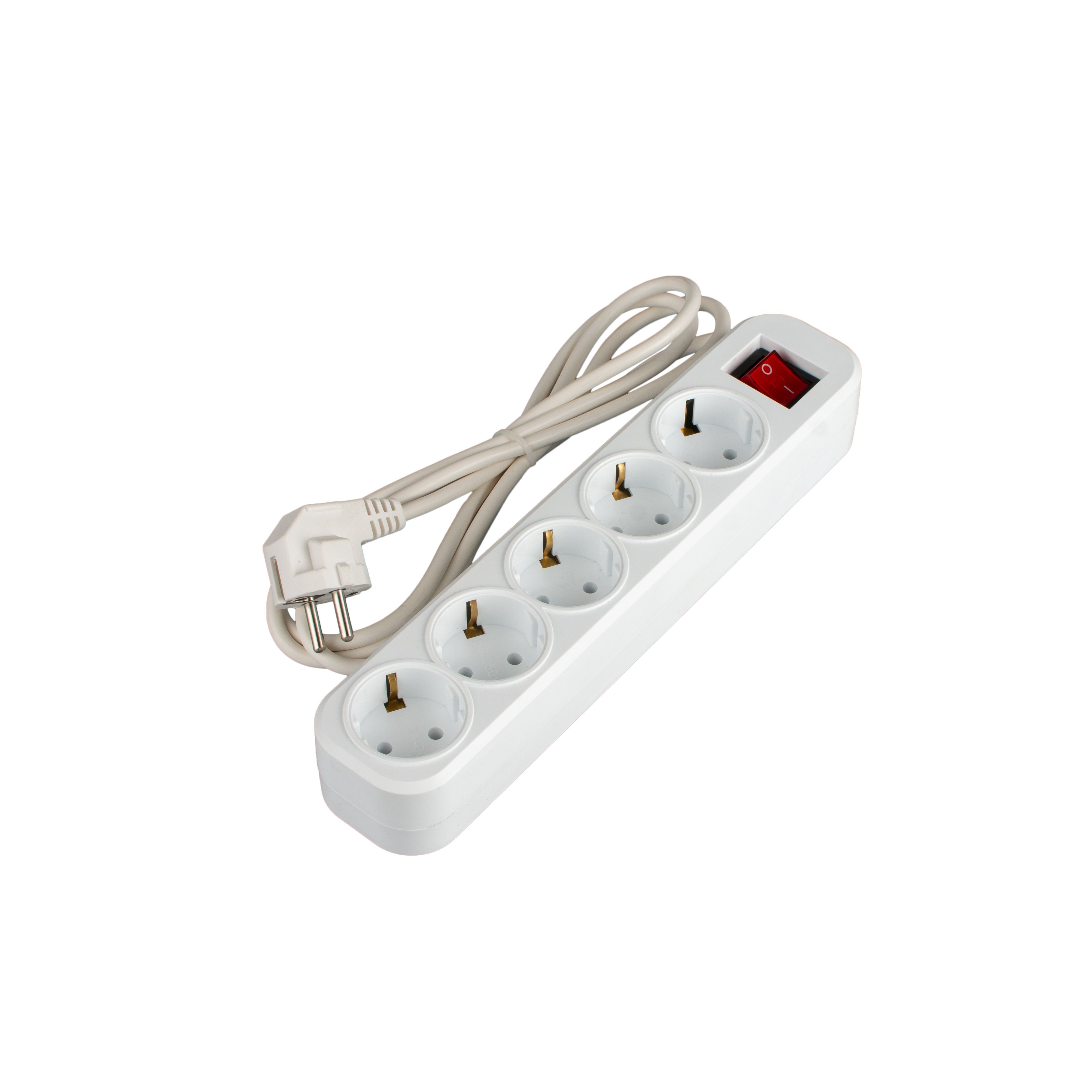 Сетевой фильтр СФ05 ПВС 3*0,75 (10А) 5гн. 2м. белый DEKRON
