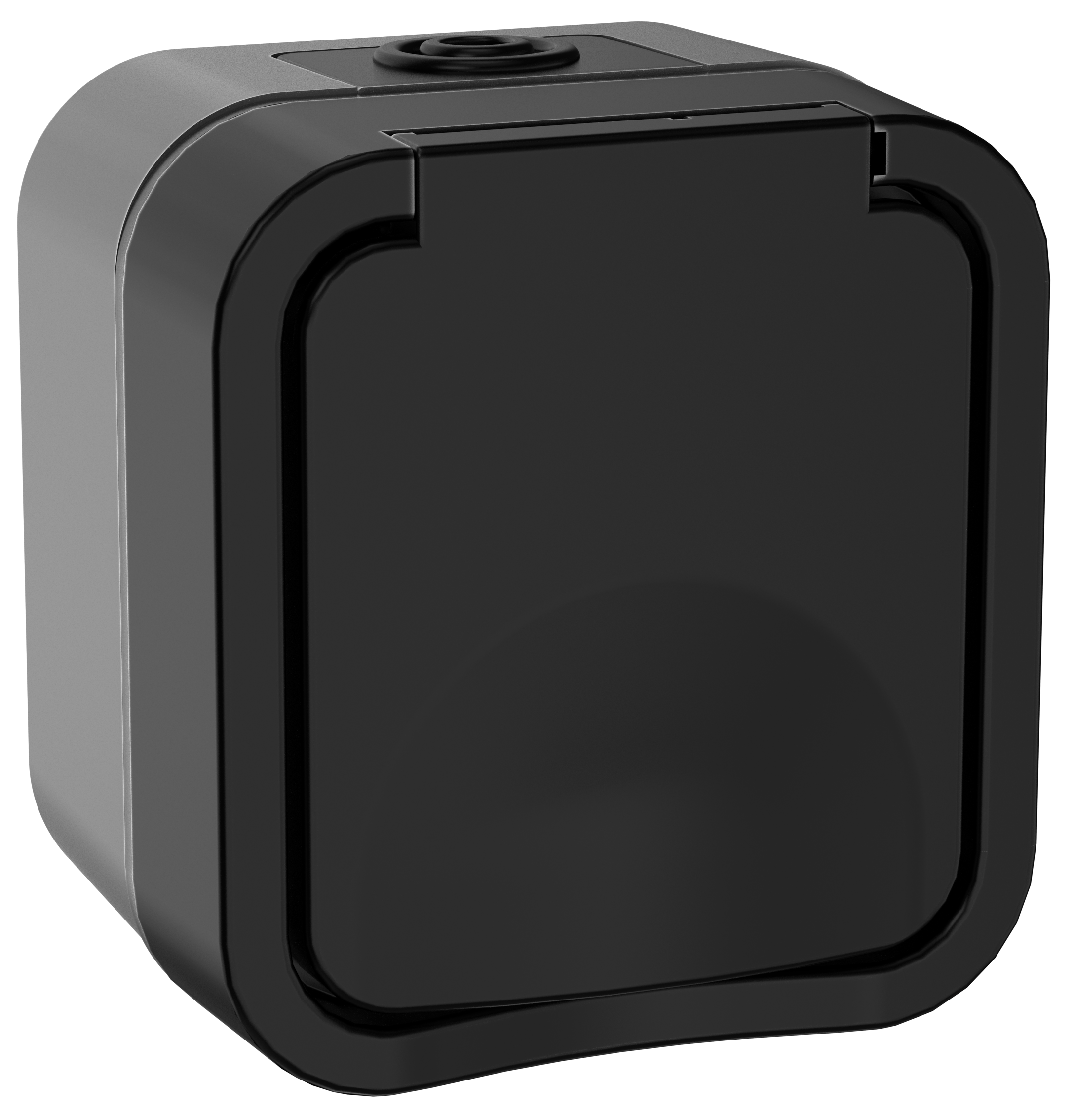 TORS Розетка 1-местная с заземляющим контактом и крышкой 16А IP55 TS120 графит IEK
