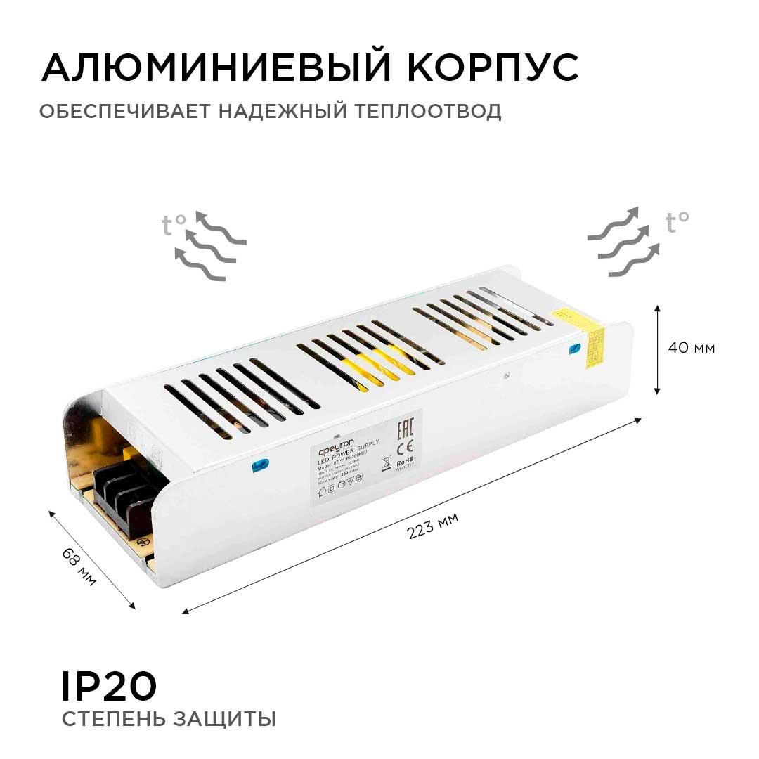 Блок питания 12В, 250 Вт, IP20, 20,83 А - Фото 3