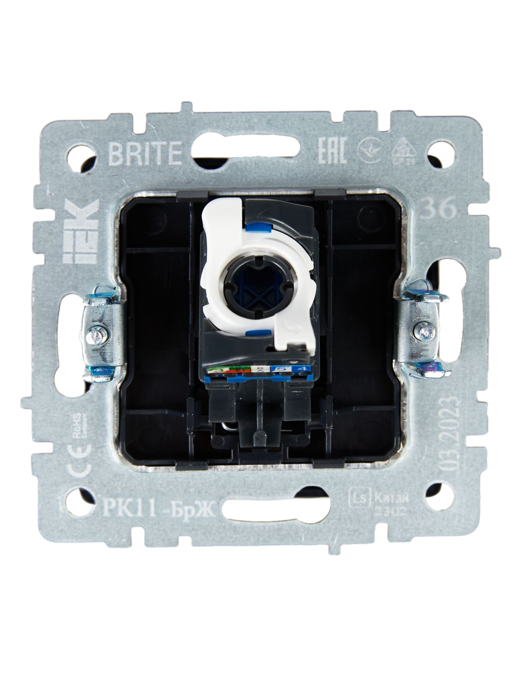 BRITE Розетка компьютерная RJ45 кат.6 РК11-БрЖ жемчуг IEK - Фото 3