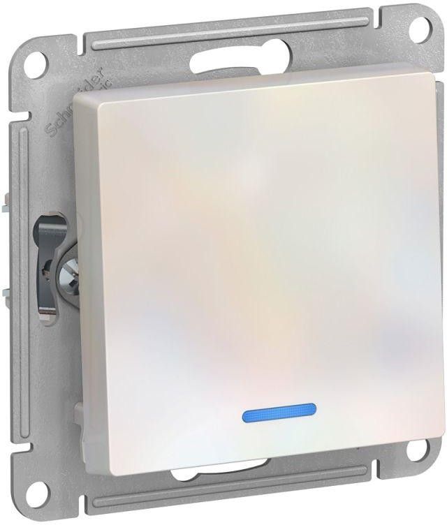 Выключатель 1-кл. СП AtlasDesign 10А IP20 (сх. 1а) 10AX с подсветкой механизм жемчуж. SE ATN000413