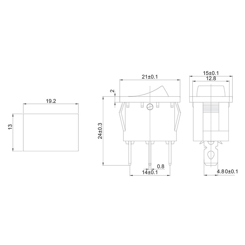 Выключатель клавишный 12V 15А (3с) ON-OFF синий  с подсветкой  Mini  (RWB-206-1, SC-768)  REXANT - Фото 2