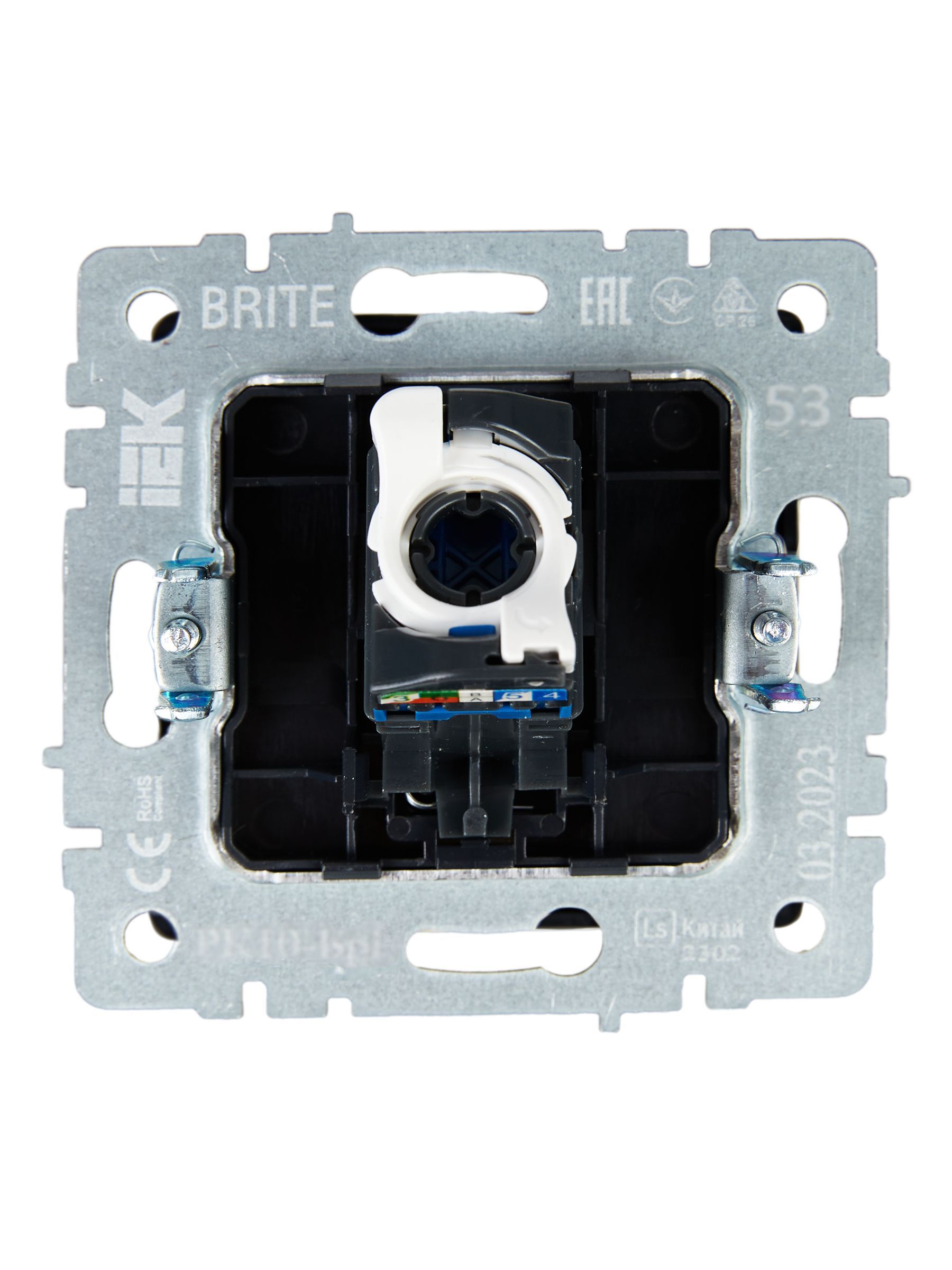 BRITE Розетка компьютерная RJ45 кат.5E РК10-БрГ графит IEK - Фото 3