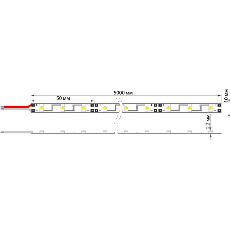 Лента светодиодная 12В, SMD2835, 4,8Вт/м, 60 LED/м, зеленый, 8мм, 5м, IP65 LAMPER - Фото 5