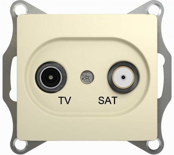 Розетка телевизионная оконечная TV/SAT 1-м СП Glossa 1дБ механизм беж. SE GSL000297
