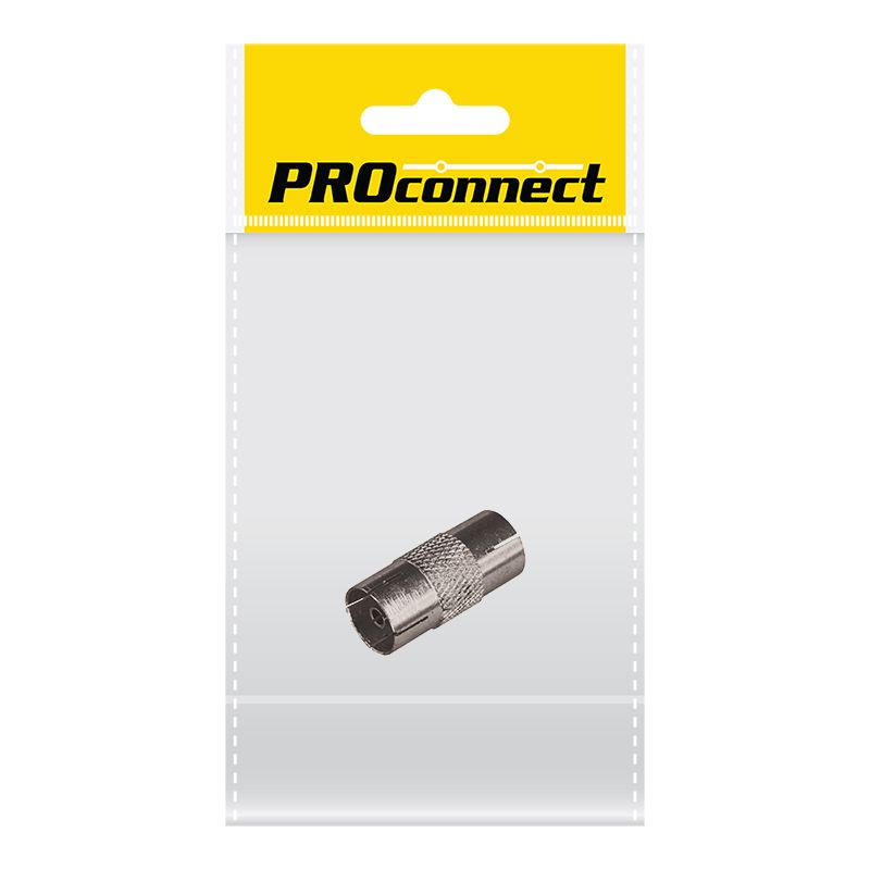 Переходник антенный, (гнездо TV - гнездо TV), (1шт) (пакет) PROconnect