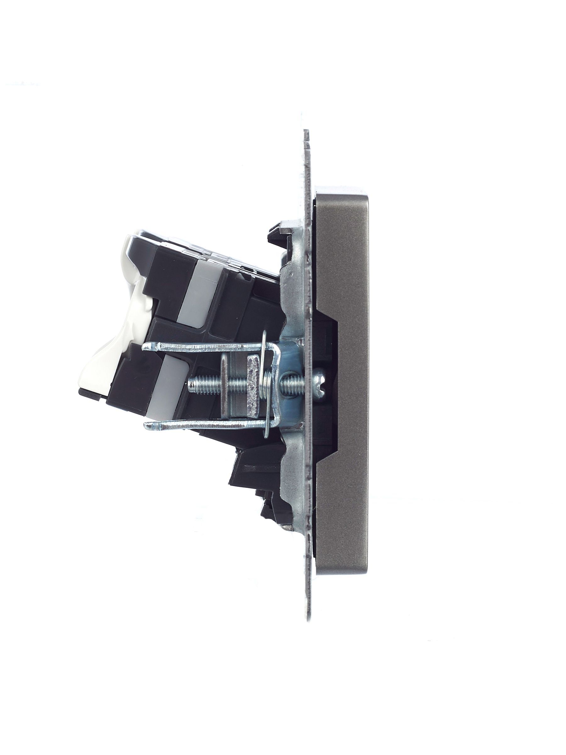 BRITE Розетка компьютерная двойная RJ45 кат.5E РК10-2-БрС сталь IEK - Фото 7