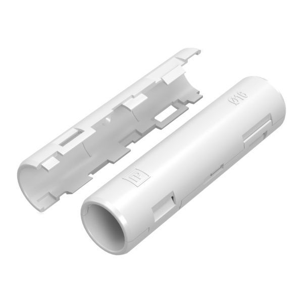 Муфта разборная d16 мм белая (100шт/1200шт уп/кор) Промрукав