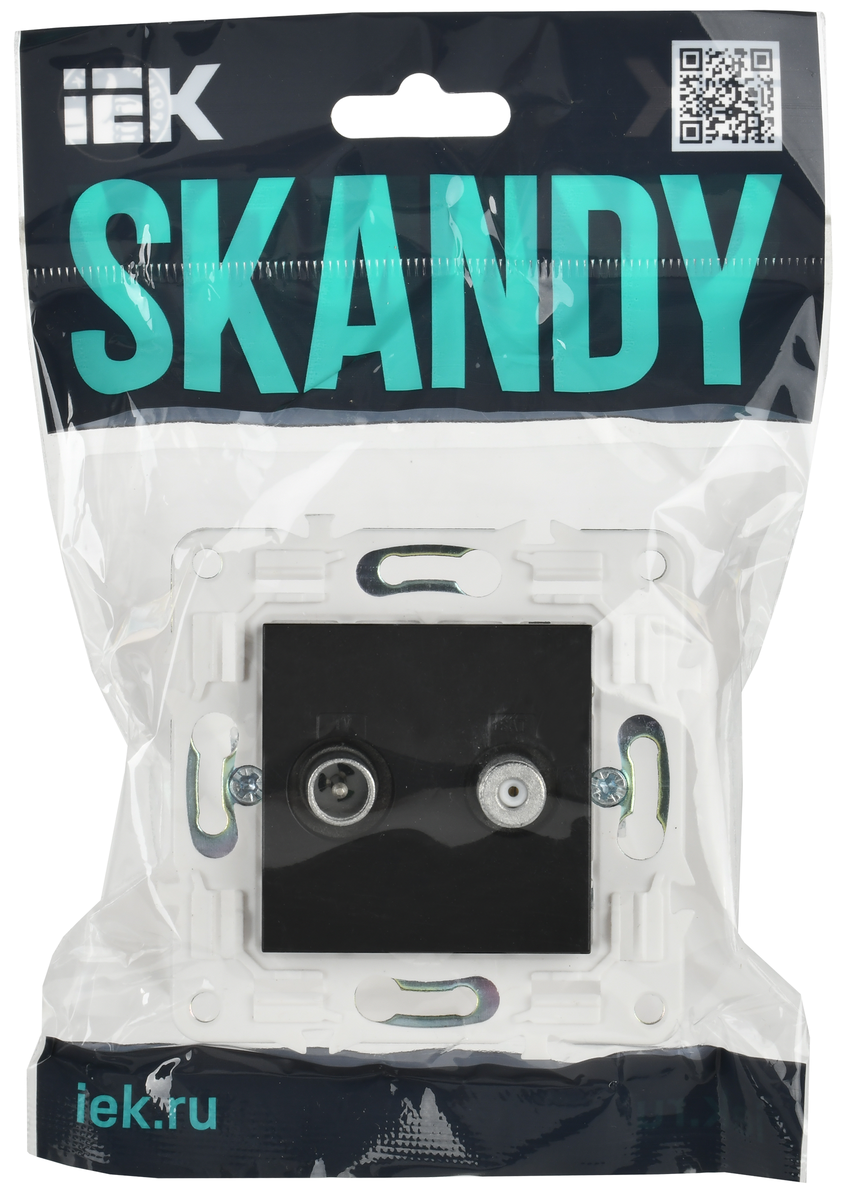 SKANDY Розетка двойная TV+SAT SK-A13Bl черный IEK - Фото 2