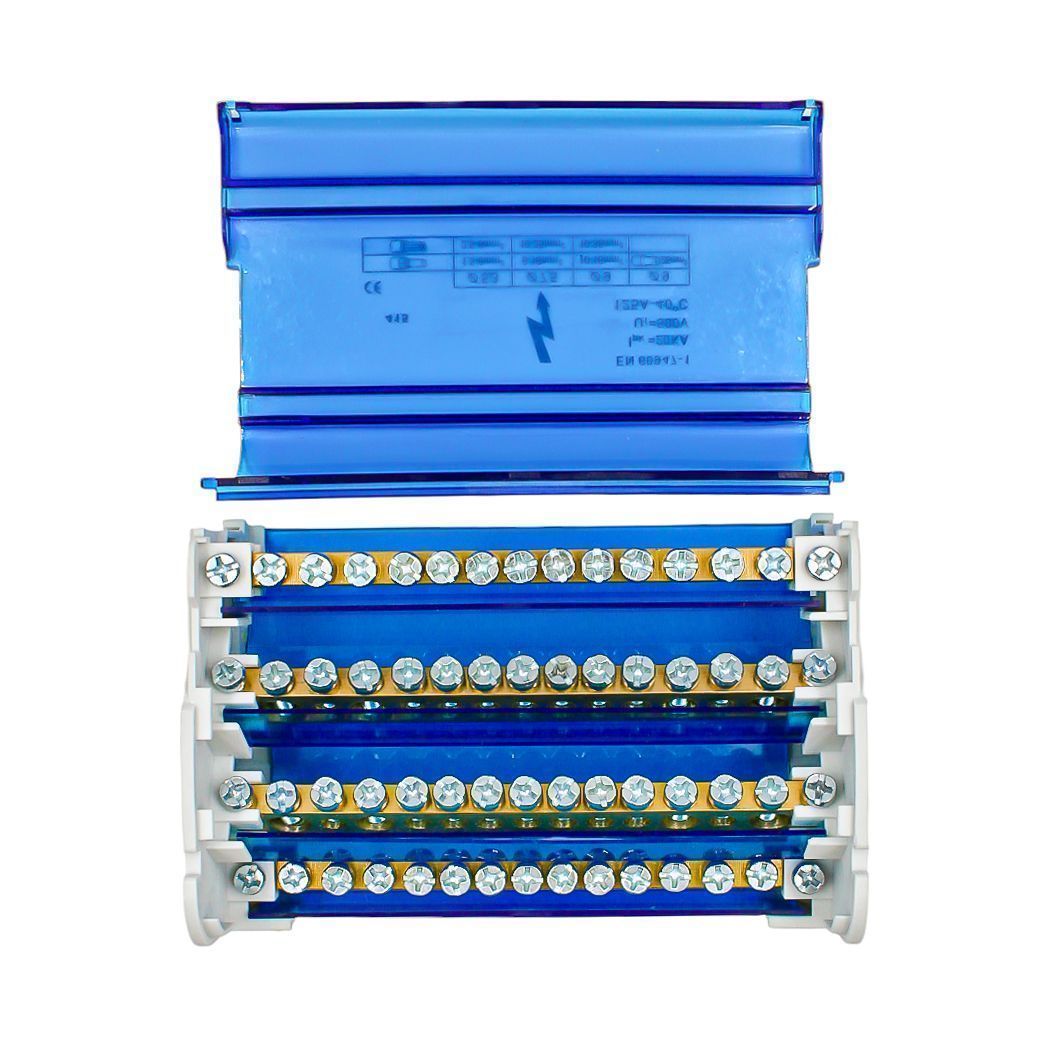 Шины на DIN-рейку в корпусе (кросс-модуль) 4х15 3L+PEN DEKRON для сборки электрощита - Фото 5