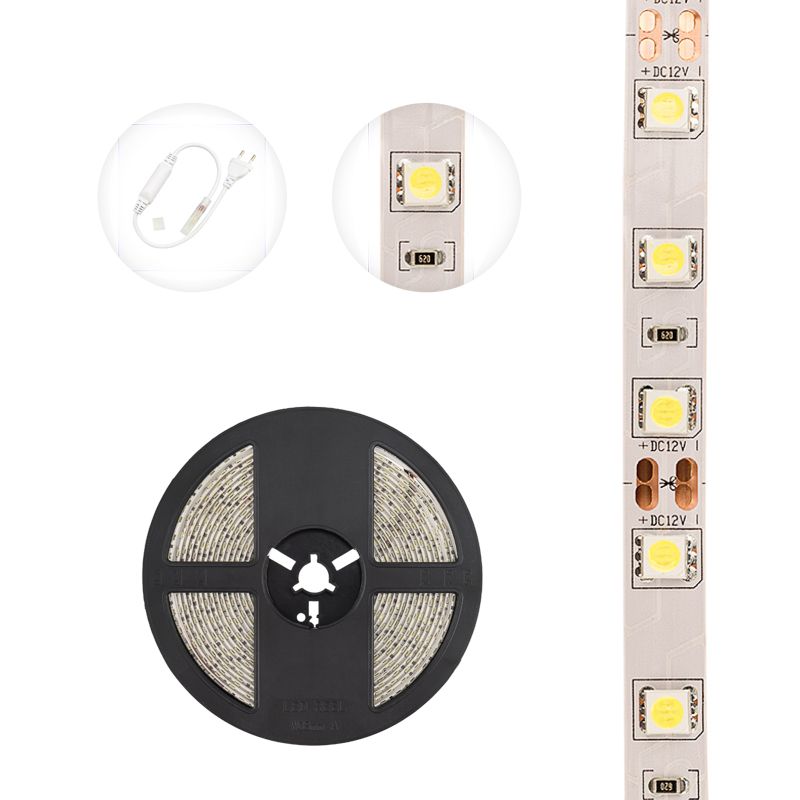 Лента светодиодная 12В, SMD5050, 14,4Вт/м, 60 LED/м, 6500K, 10мм, 5м, IP20 LAMPER - Фото 3