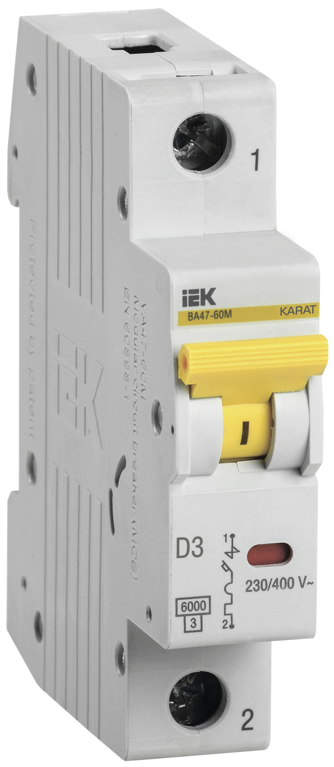 KARAT Автоматический выключатель ВА47-60M 1P D 3А 6кА IEK