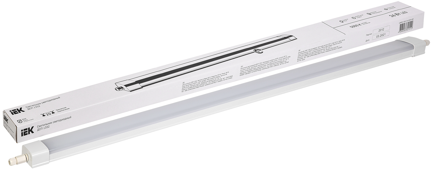 LIGHTING PRO Светильник светодиодный ДСП 1332 36Вт 5000К IP65 1200мм IEK - Фото 3