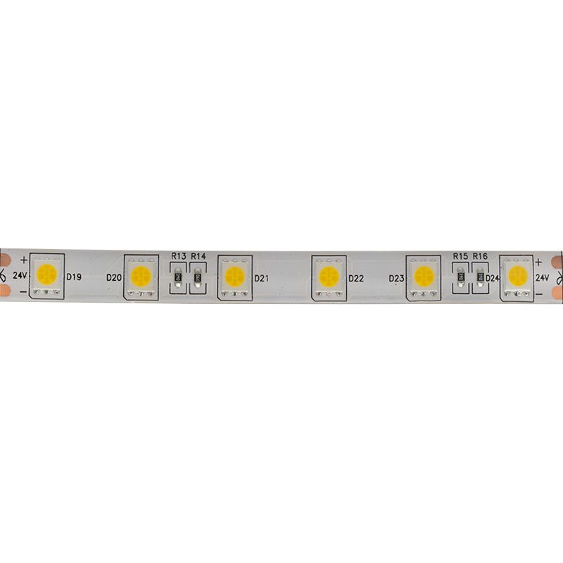 Лента светодиодная 24В, SMD5050, 14,4Вт/м, 60 LED/м, 3000К, 10мм, 5м, IP65 LAMPER - Фото 2