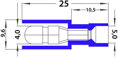 Разъем штекерный полностью изолированный штекер 4 мм 1.5-2.5 мм² (РШПи-п 2.5-4/РшИпп 2-5-4) синий REXANT - Фото 3