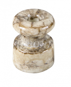 Изолятор фарфоровый для наружного монтажа витой электропроводки, D18,5х24мм, цвет -мрамор, ТМ Мезони