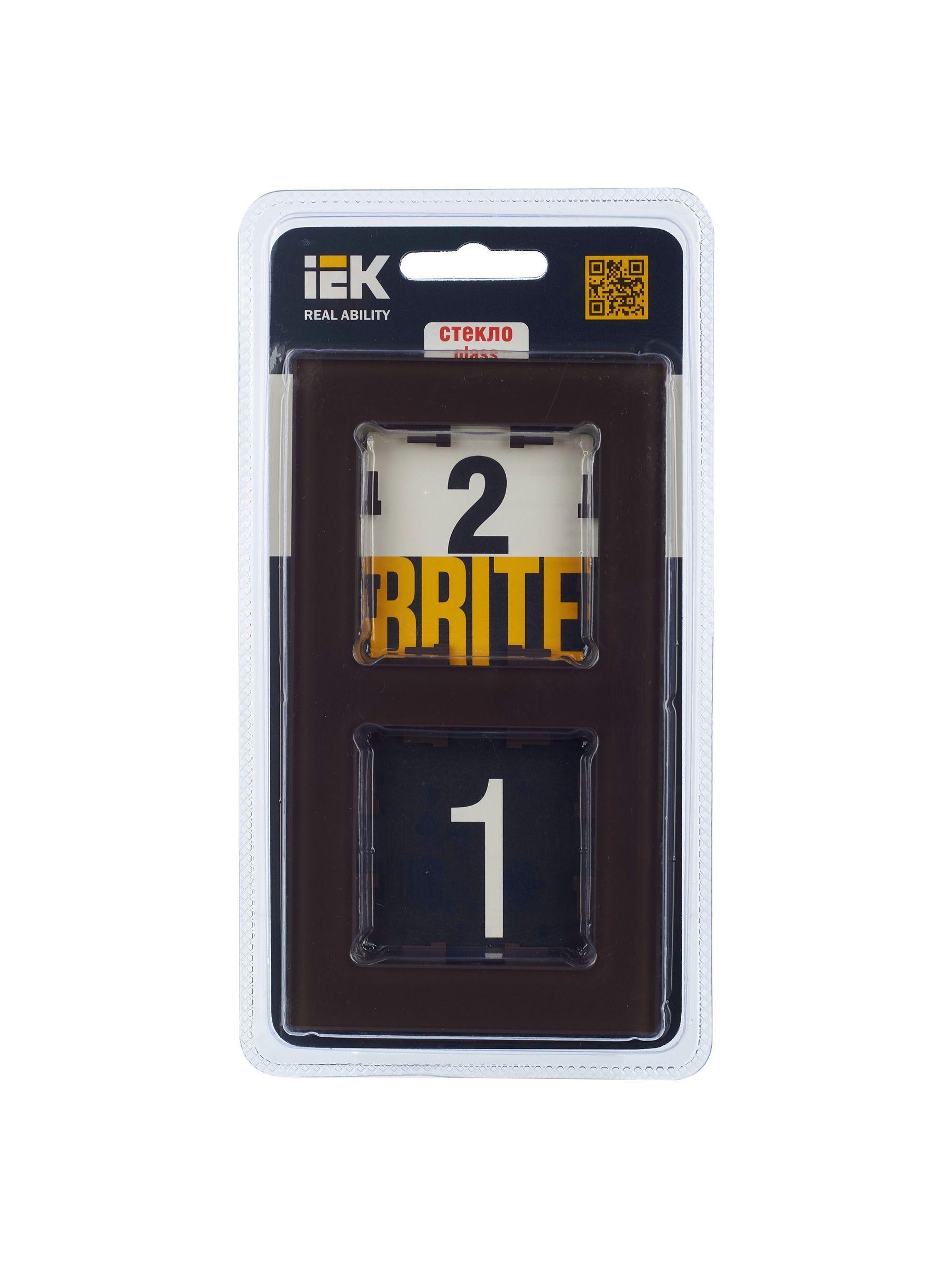 BRITE Рамка 2 -местная РУ-2-2-БрТБ стекло темная бронза IEK - Фото 5
