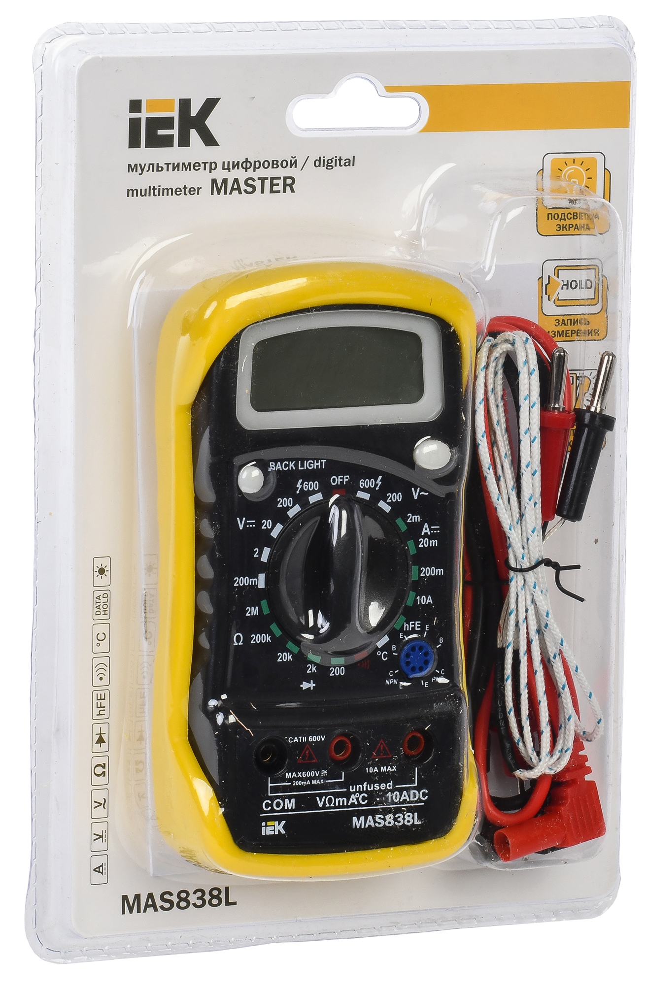 Мультиметр цифровой MASTER MAS838L IEK - Фото 2
