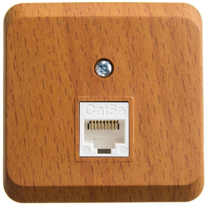 Розетка компьютерная ОП Этюд RJ45 кат.5E бук SE KOMA-001T - Фото 2