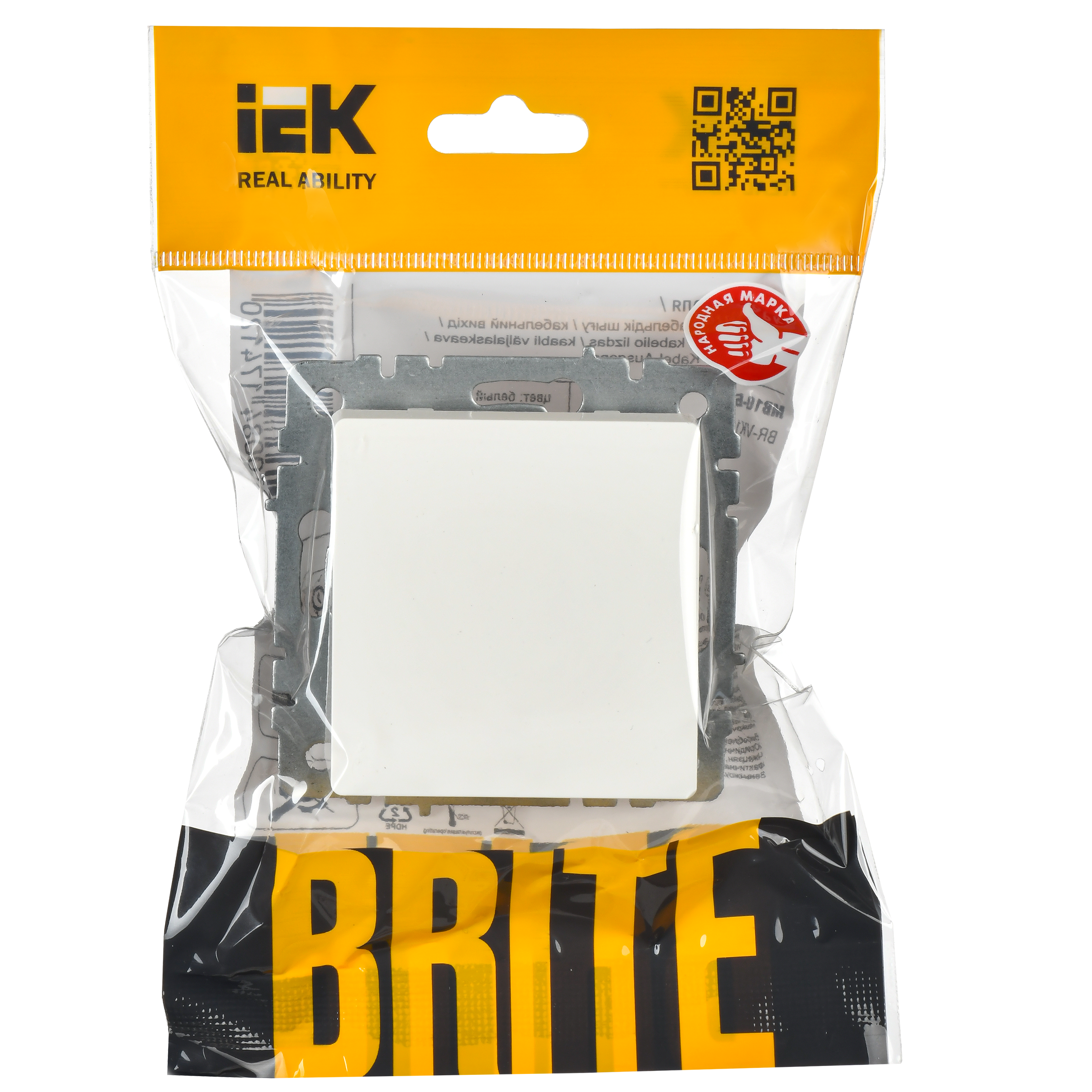 BRITE Выключатель 1-клавишный перекрестный 10А ВС10-1-3-БрБ белый IEK - Фото 5