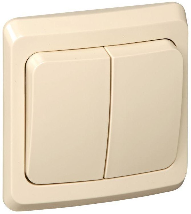 Выключатель 2-кл. СП Этюд 10А IP20 крем. SE BC10-002K