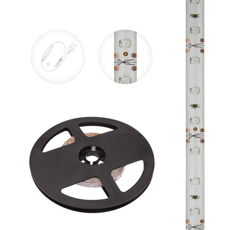 Лента светодиодная 12В, SMD2835, 4,8Вт/м, 60 LED/м, синий, 8мм, 5м, IP65 LAMPER - Фото 3
