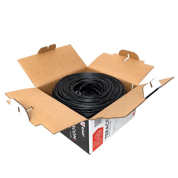 Витая пара TERACOM PRO Cat.5E F/UTP 4 п. solid внеш. 24AWG LDPE черн. (305м) - Фото 5