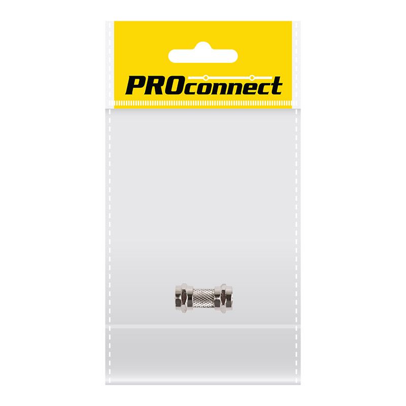 Переходник антенный, (штекер F - штекер F), (1шт) (пакет) PROconnect