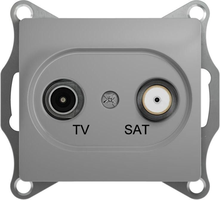 Розетка телевизионная оконечная TV/SAT 2-м СП Glossa 1дБ механизм алюм. SE GSL000397