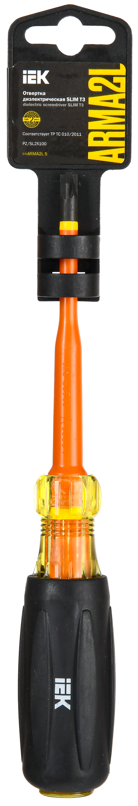 ARMA2L 5 Отвертка диэлектрическая SLIM PZ/SL2х100 Т3 IEK - Фото 2