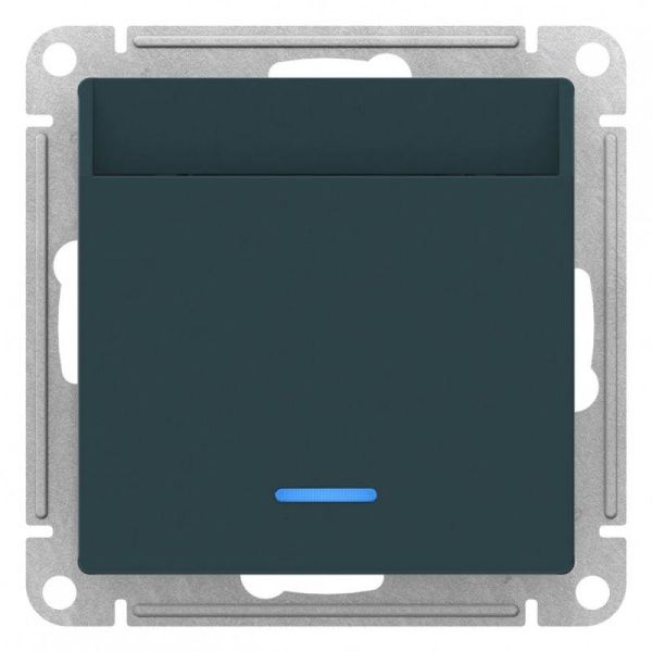 Выключатель карточный 2мод. СП AtlasDesign 10А IP20 без задержки времени механизм изумруд SE ATN000867