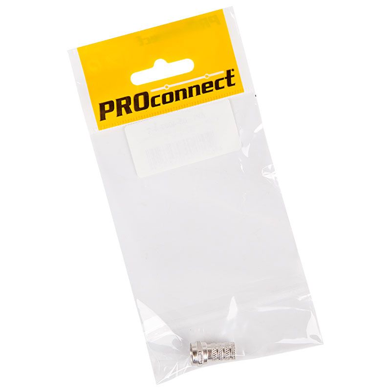 Разъем антенный на кабель, штекер F для  кабеля RG-6, (1шт) (пакет) PROconnect