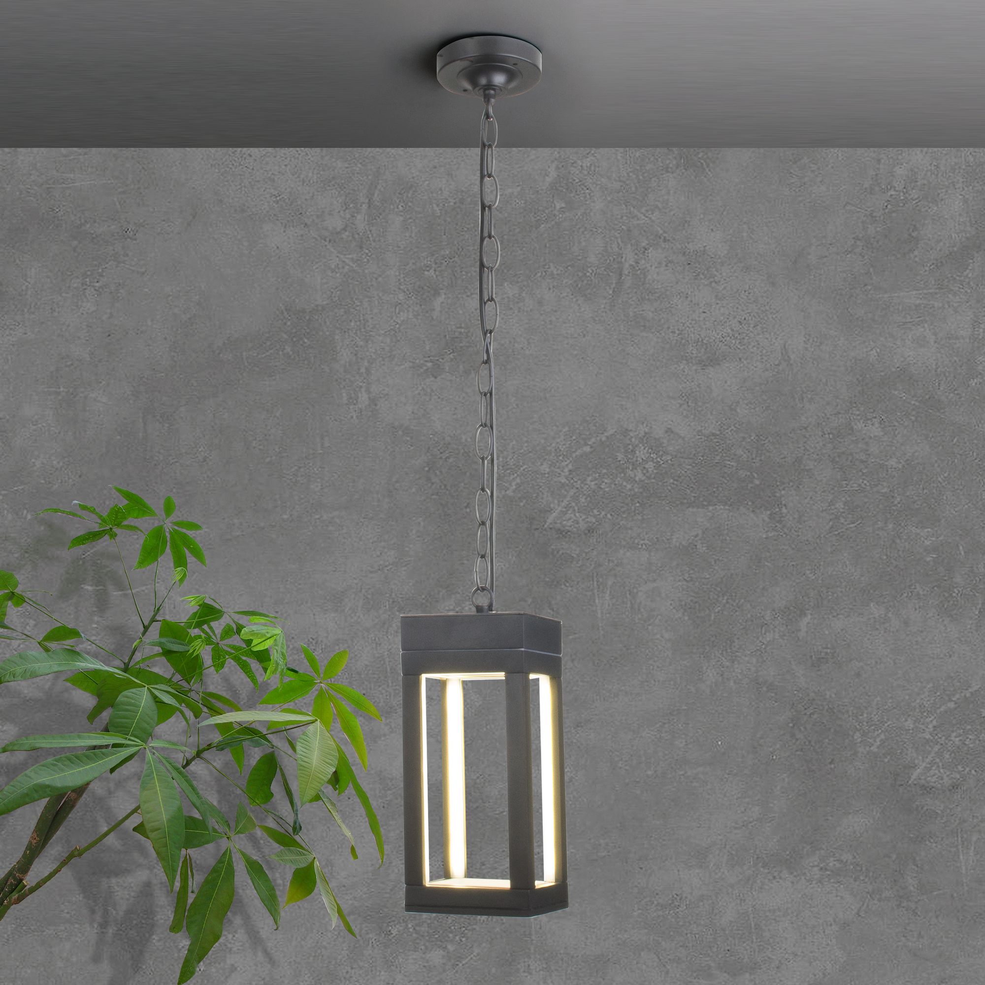 Светильник светодиодный уличный подвесной Frame LED IP54 1528 TECHNO LED серый Elektrostandard - Фото 3