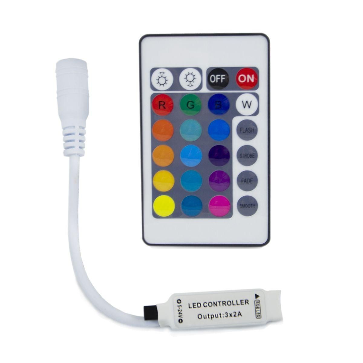 Мини-контроллер RGB 12В, 72 Вт, IR, пульт кнопочный C4-15