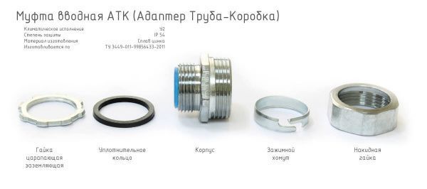 Муфта вводная АТК-20 (3/4") ГОФРОМАТИК (ЗЭТАРУС) - Фото 2