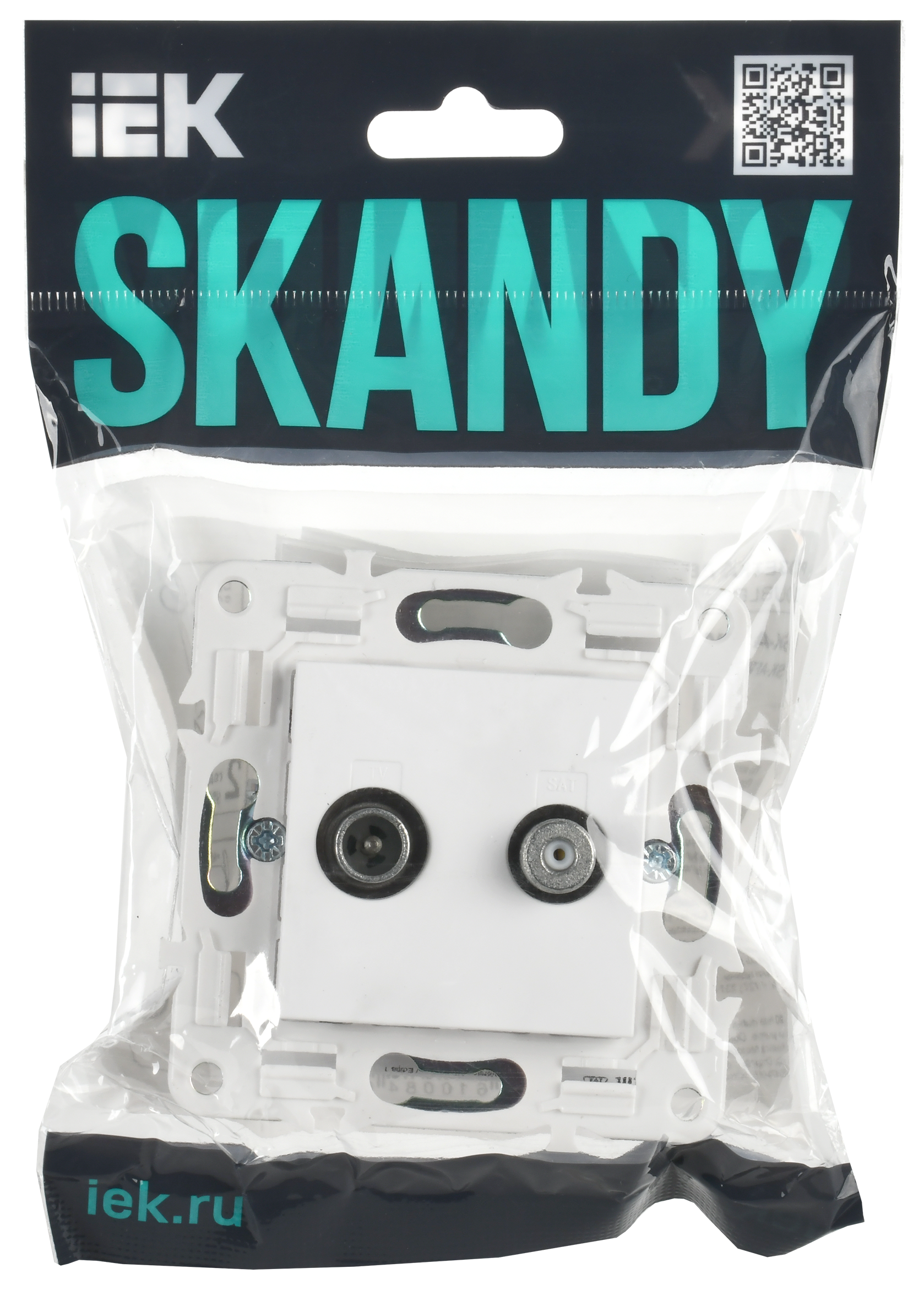 SKANDY Розетка двойная TV+SAT SK-A13W арктический белый IEK - Фото 2
