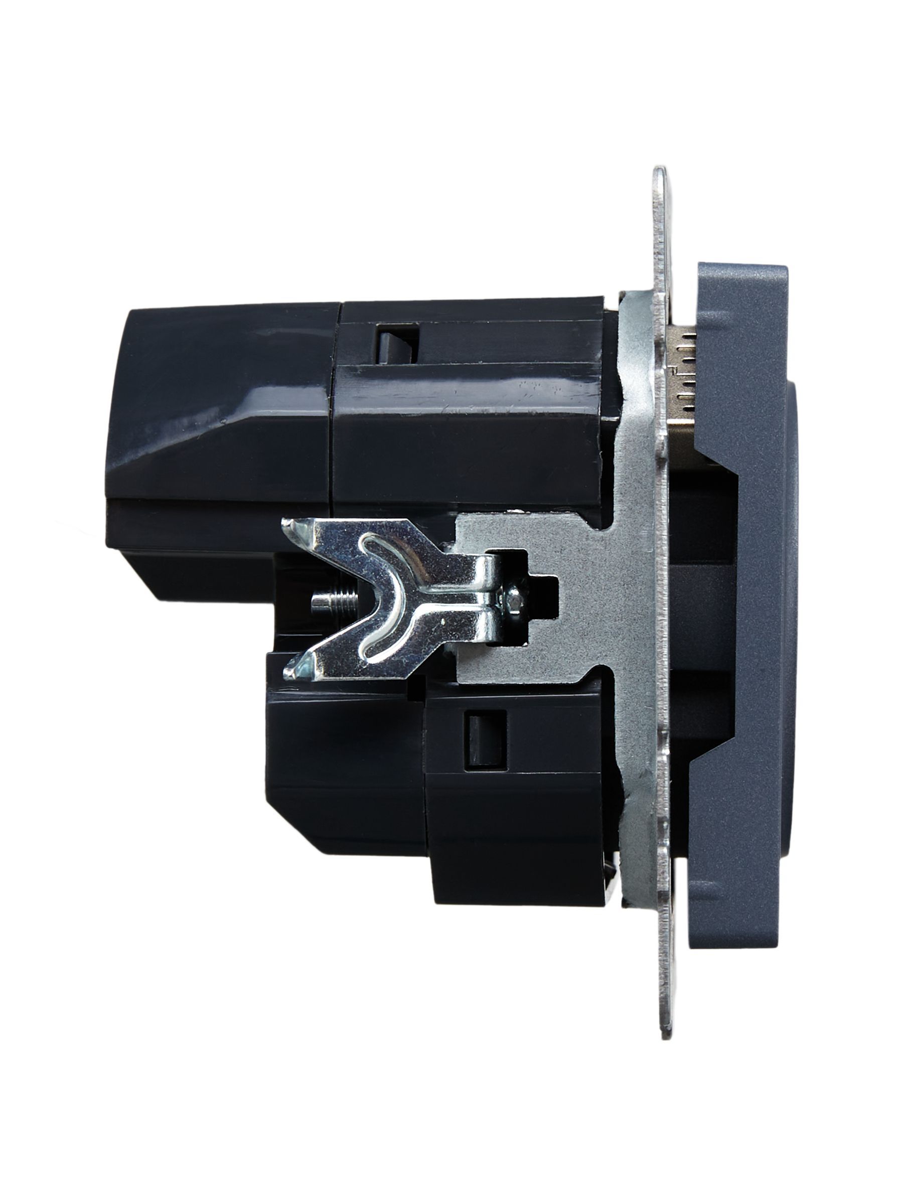 BRITE Розетка 1-местная с заземлением с защитными шторками 16А с USB A+A 5В 3,1А РЮш10-2-БрМ маренго IEK - Фото 8